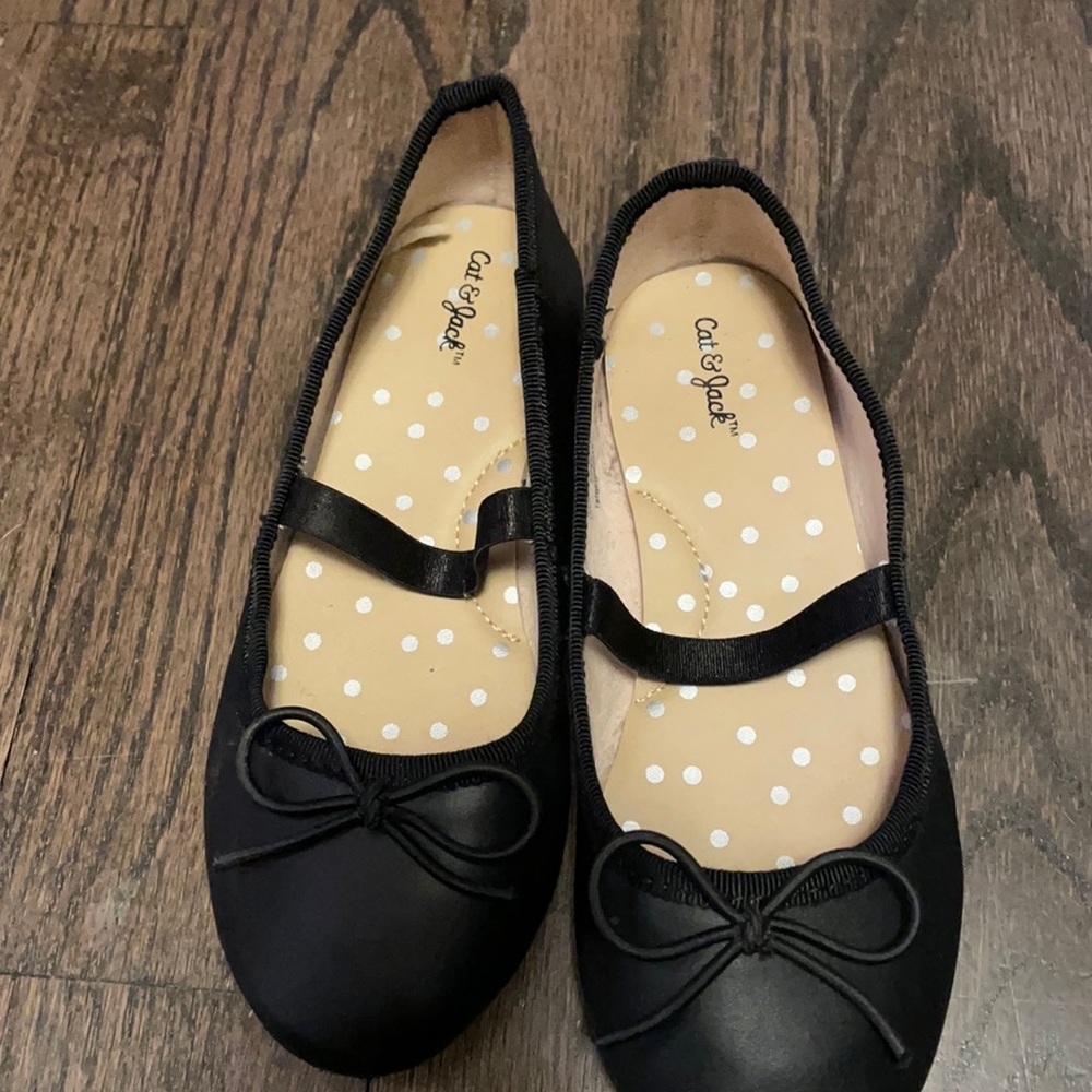 Girls Black Ballet Slipper Shoes